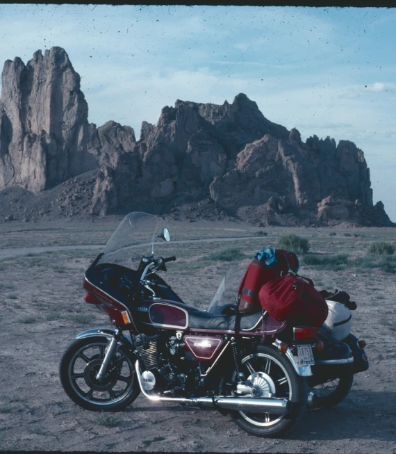 Motorbike on a canyon view