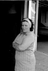 A woman standing outside